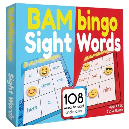 THE BAMBINO TREE Sight Word Bingo Game Level 1 and 2 Learn to Read Vocabulary for Kindergarten 1st Grade Dolch s Fry s Words Lists